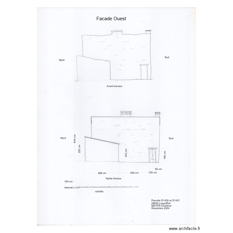 Facade Ouest D1430 D1431. Plan de 0 pièce et 0 m2