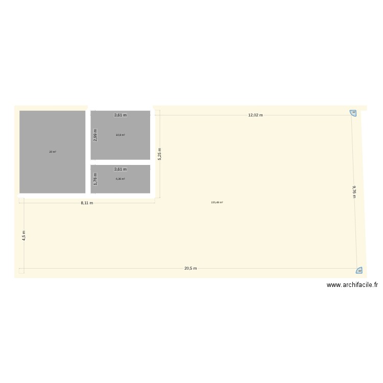 maison. Plan de 4 pièces et 193 m2