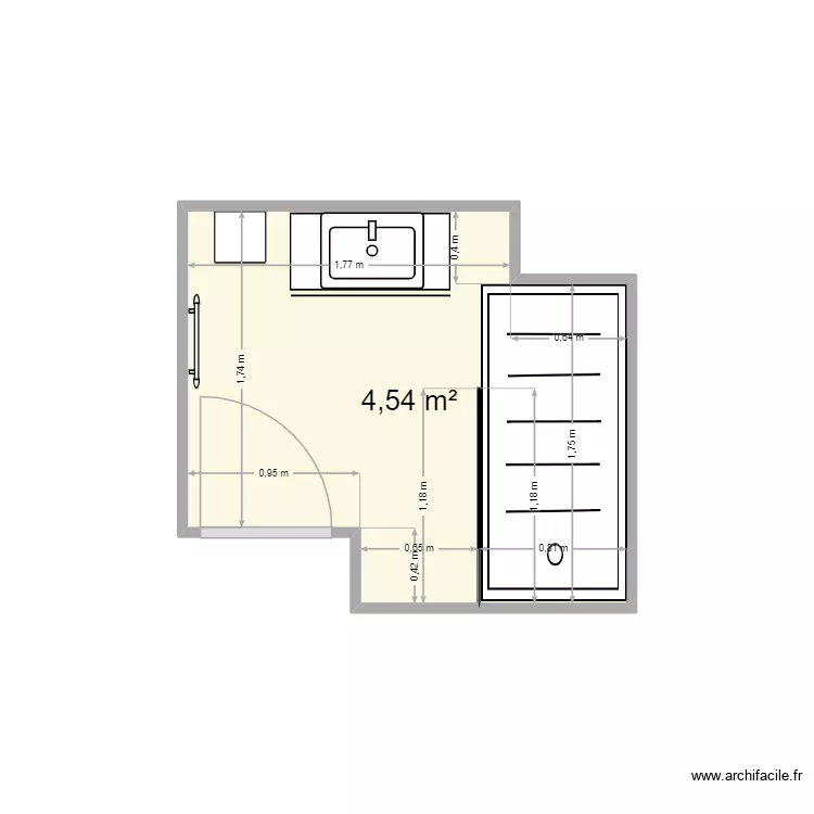 SDB Florac. Plan de 1 et 5 m² SDB Florac. Plan de 1 et 5 m²