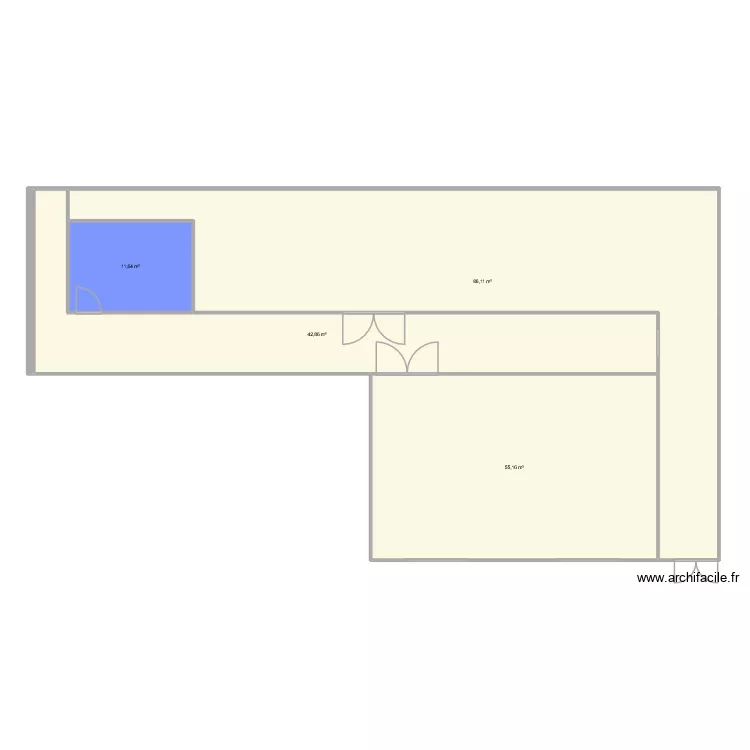 PROJET AGRANDISSEMENT 2026. Plan de 4  et 196 m²