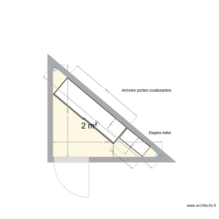 Cave Mantes. Plan de 1 pièce et 2 m2