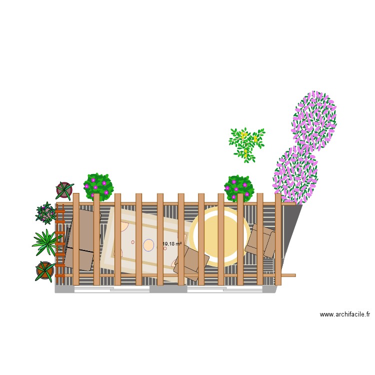 Pergola LG Calvi 2025. Plan de 1 pièce et 19 m2