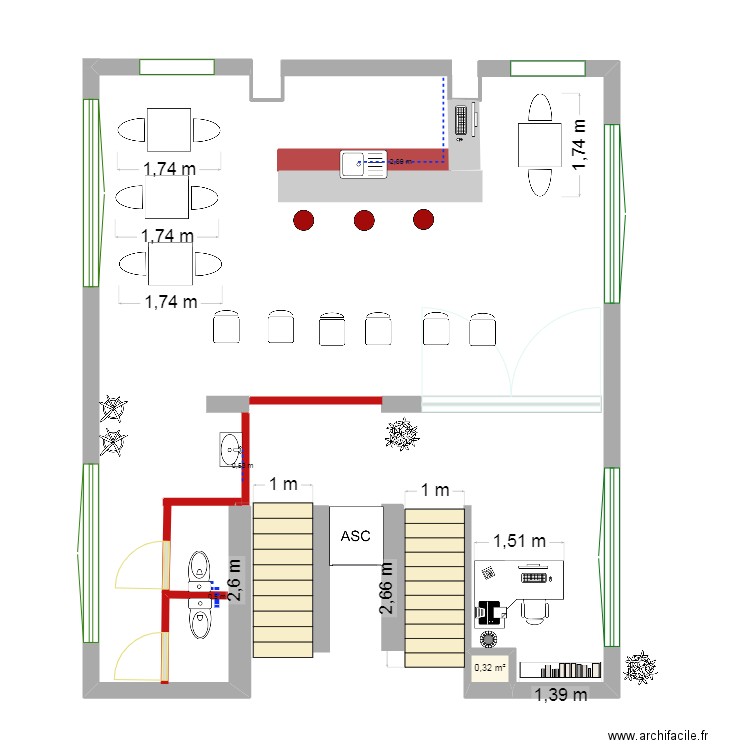 BAR RESTAURANT RECEPTION. Plan de 1 pièce et 0 m2