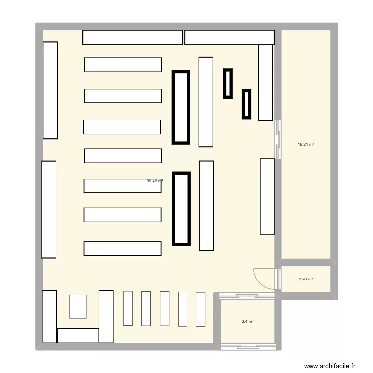 netto. Plan de 4  et 121 m²