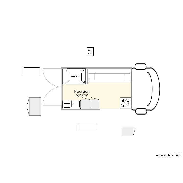 master1. Plan de 1 pièce et 5 m2