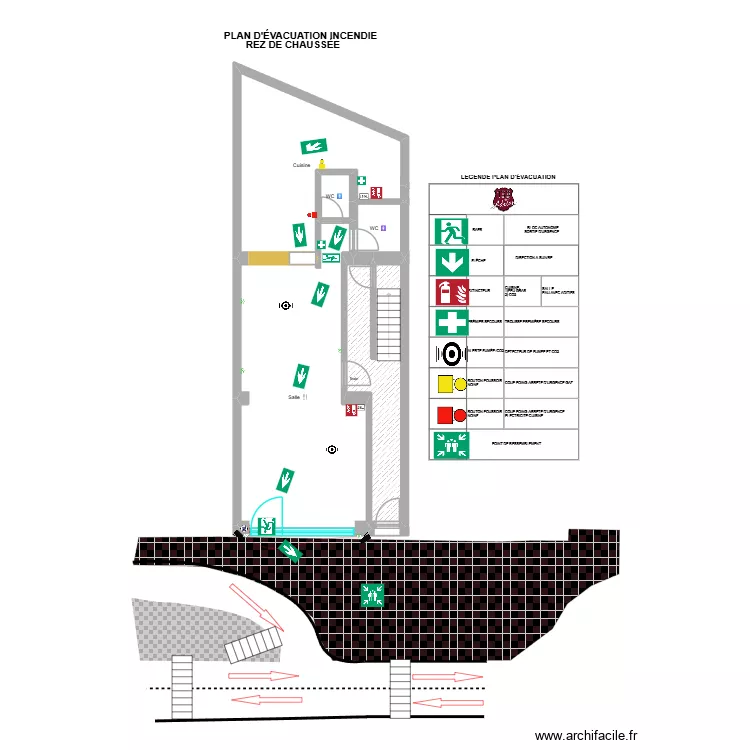 CD COMPANIE PLAN &Eacute;VACUATION RDC OK. Plan de 5  et 73 m²