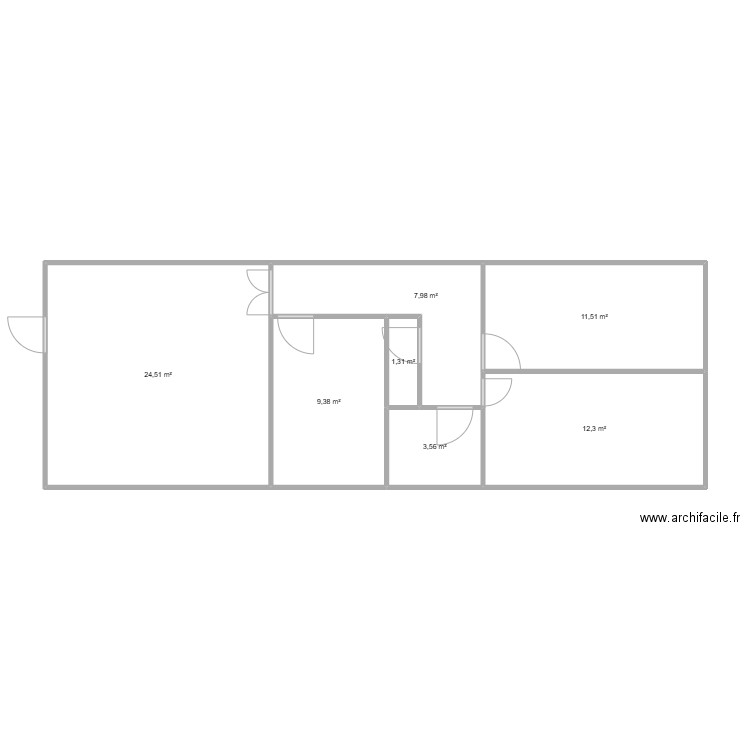 Appartement Ambroise Essey les Nancy. Plan de 7 pièces et 71 m2