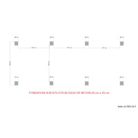 PLAN FODATION SUR PLOTS MODULE AR 116 BOIS EXT