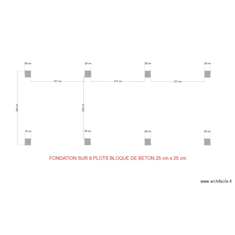 PLAN FODATION SUR PLOTS MODULE AR 116 BOIS EXT. Plan de 0 pièce et 0 m2