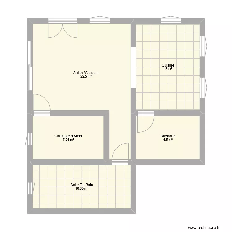 Vrai M. Plan de 5  et 59 m²