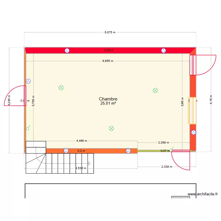 BENJAMIN 2. Plan de 1  et 25 m²