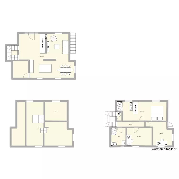 Tr&egrave;fles roses - Plan C. Plan de 