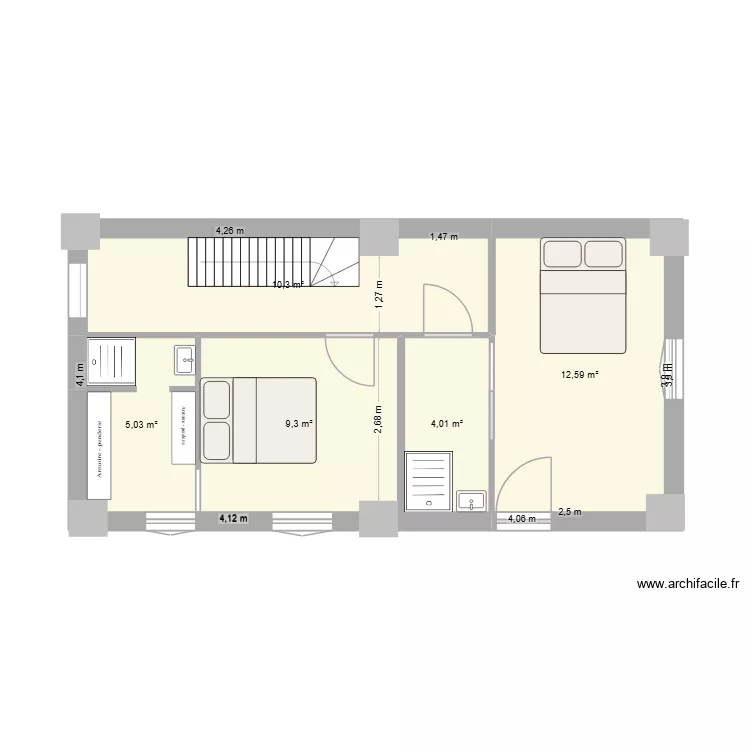 PROJET 2. Plan de 5 Pièces et 41 m² PROJET 2. Plan de 5 Pièces et 41 m²