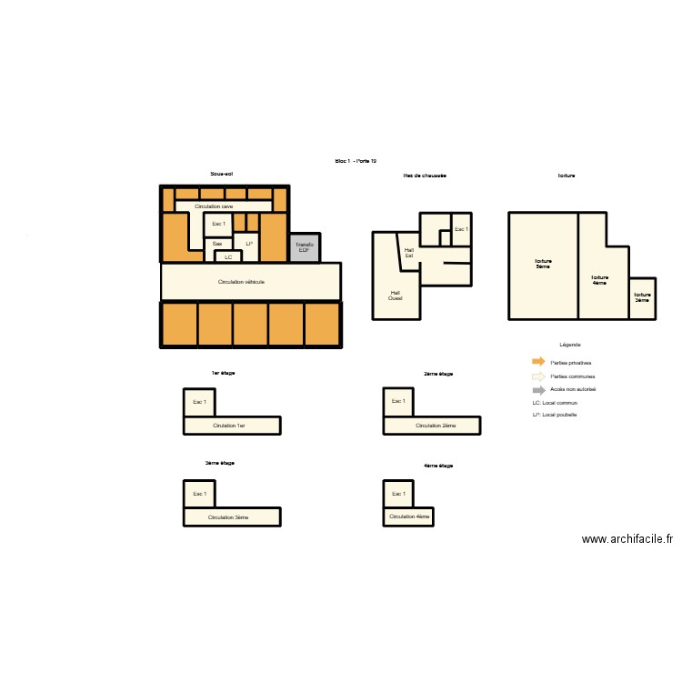 Plan arc en ciel 09. Plan de 37 pièces et 74 m2