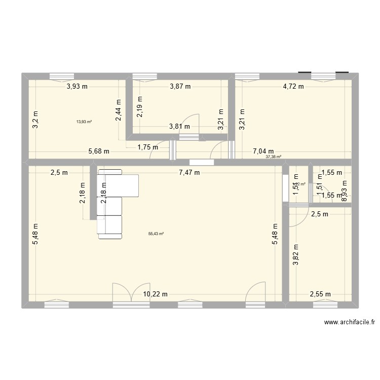 maison laviers Rev 2. Plan de 4 pièces et 108 m2