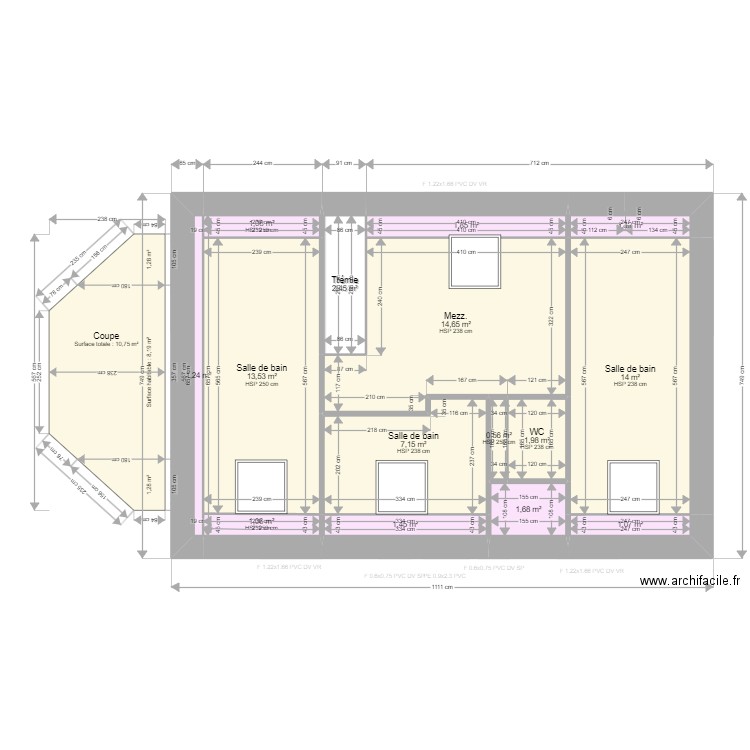 ML24002360. Plan de 30 pièces et 195 m2