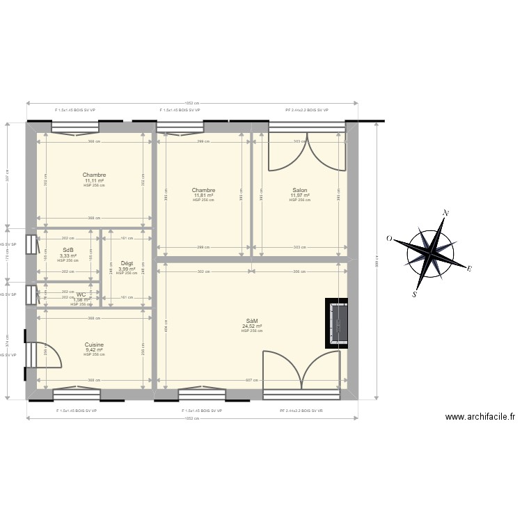 L A R U E. Plan de 8 pièces et 78 m2