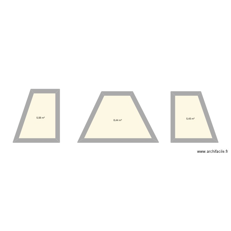 CHEMINEE. Plan de 3 pièces et 19 m2