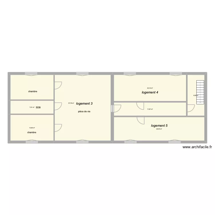 salva 2eme. Plan de 7  et 148 m²
