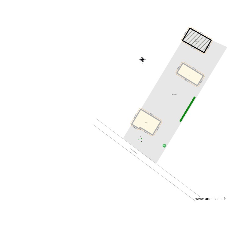 garage camping car. Plan de 3 pièces et 286 m2