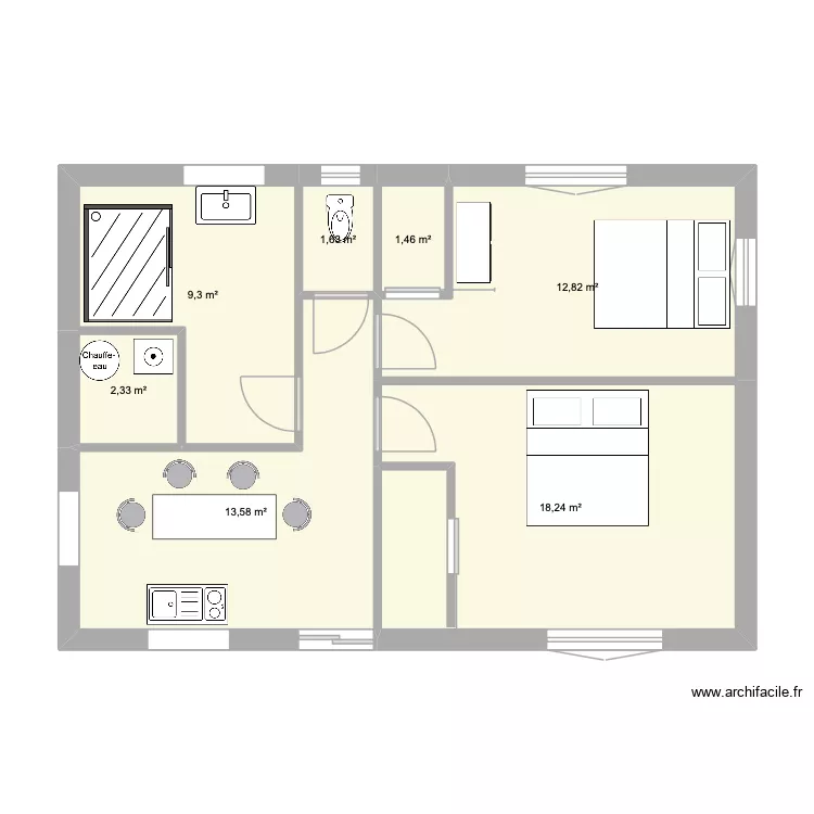 Josephine. Plan de 7 et 59 m² Josephine. Plan de 7 et 59 m²