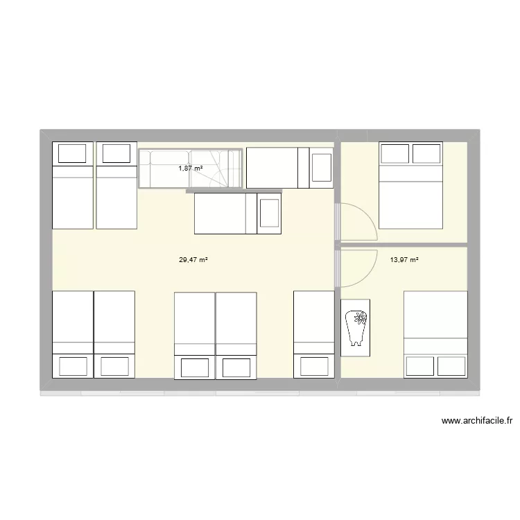 futur dortoir . Plan de 