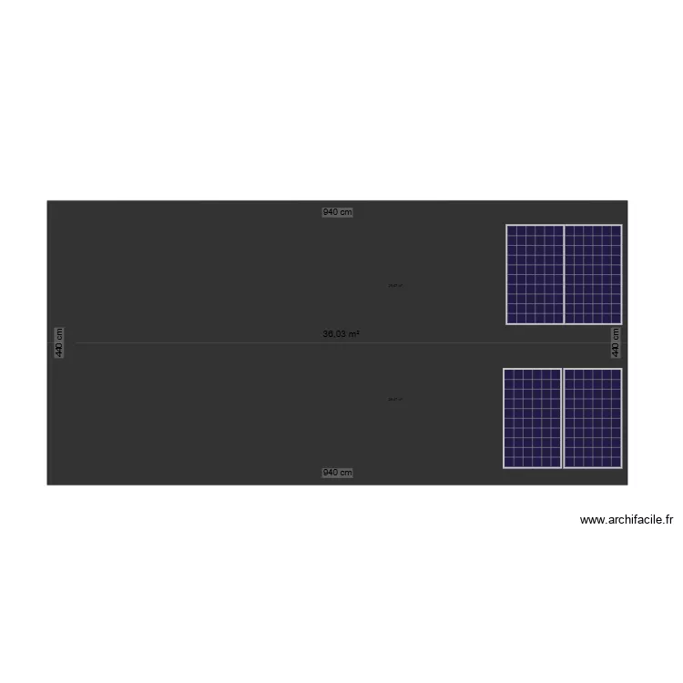 garage. Plan de 1 Pièce et 36 m²