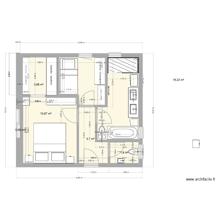 extension jmnat280418 n°4. Plan de 6 pièces et 36 m2