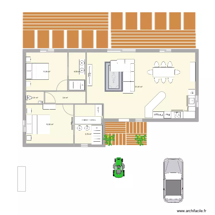 Chemery 11. Plan de 7  et 89 m²