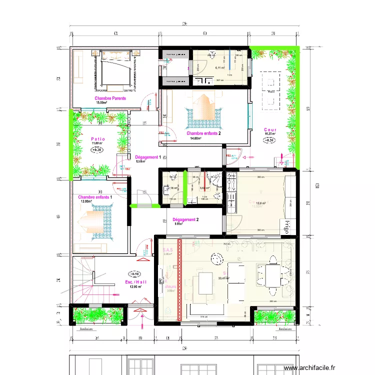 CHEZ PAPIS RDC. Plan de 