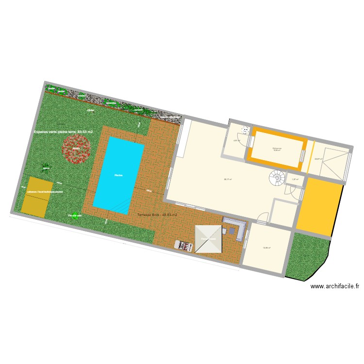 30 bis. Plan de 7 pièces et 261 m2
