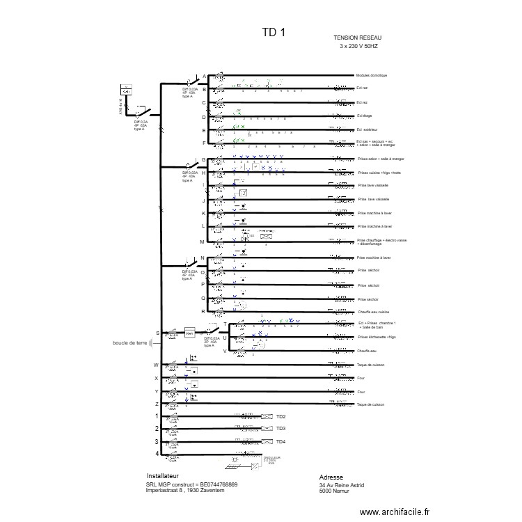 Tableau  TD1 SOYER. Plan de 0 pièce et 0 m2