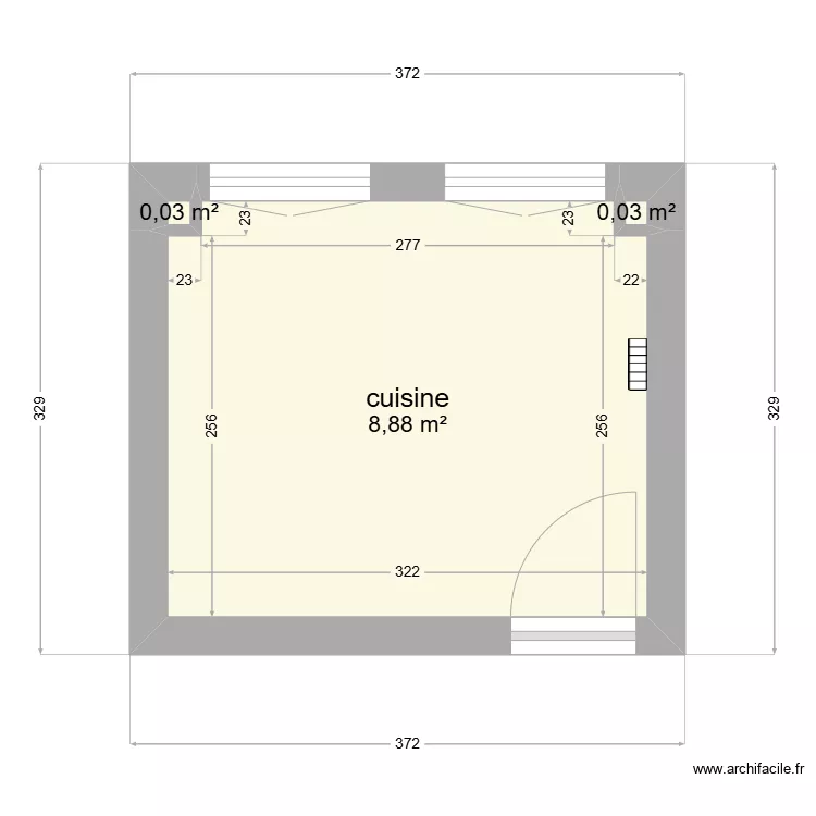 cuisine ''de la pompe''. Plan de 