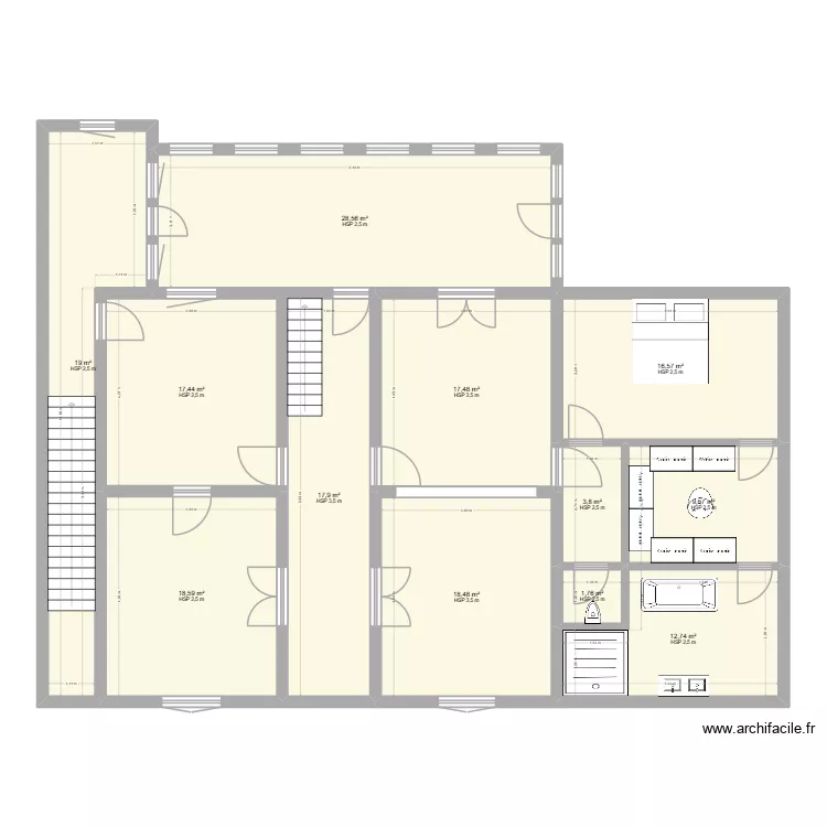 Forchies 2 REEL. Plan de 19  et 274 m²