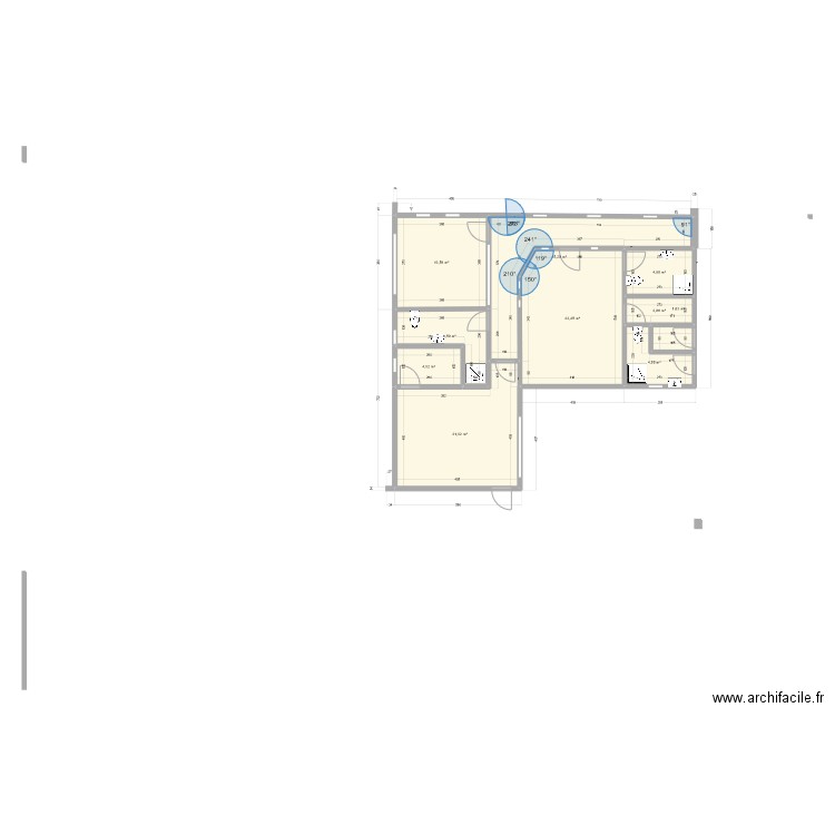 rectangle definitif  22 coter gauche. Plan de 10 pièces et 97 m2