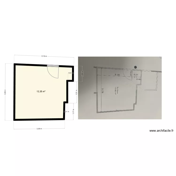 Dr Lemouzy V3. Plan de 1 et 14 m² Dr Lemouzy V3. Plan de 1 et 14 m²