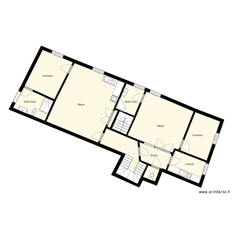20 mingae R+1. Plan de 8 pièces et 111 m2