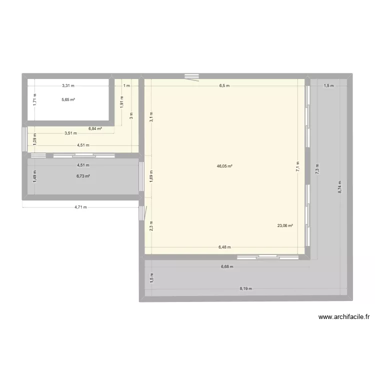 planche etage. Plan de 5  et 88 m²
