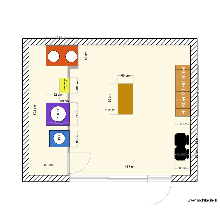 HEURTER CALONGE. Plan de 1 pièce et 31 m2