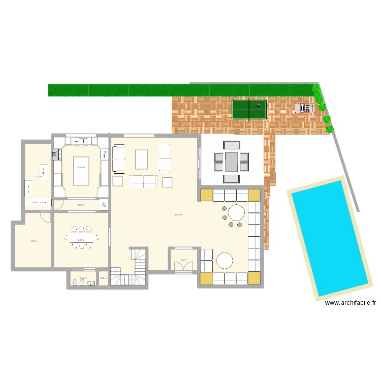 Amina et Mohamed v4. Plan de 26 pièces et 292 m2