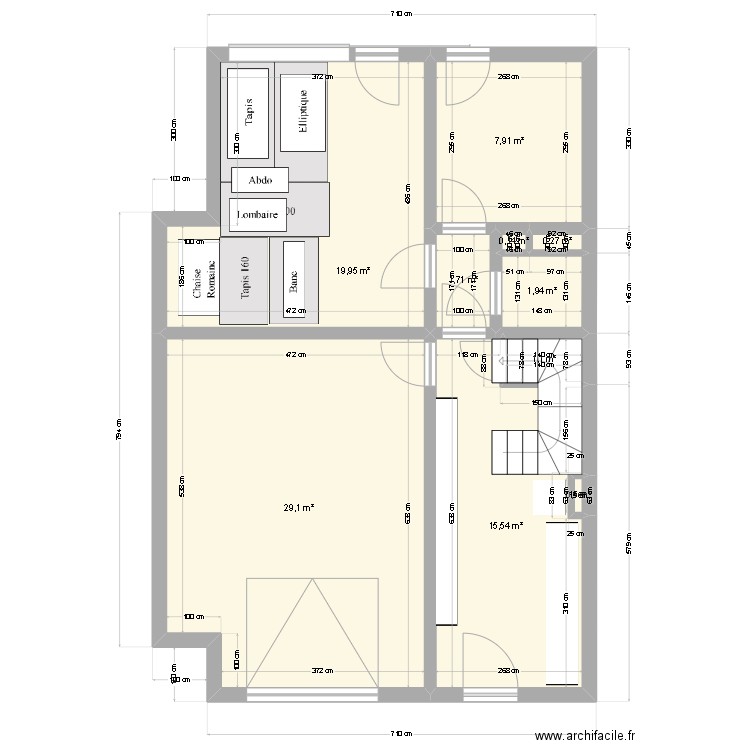 Cosmonaute - Mur détail RDC NEW. Plan de 22 pièces et 238 m2