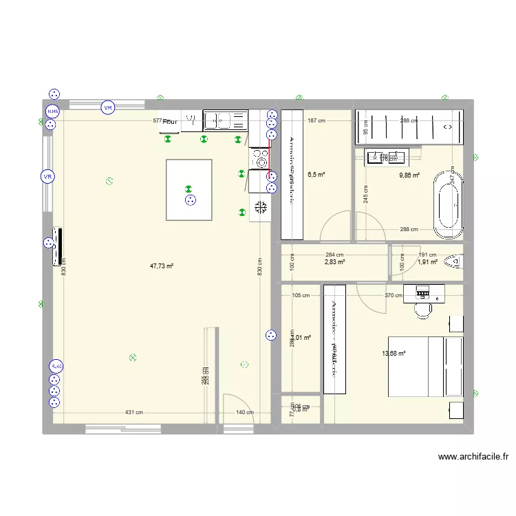 Maison Nico etage. Plan de 