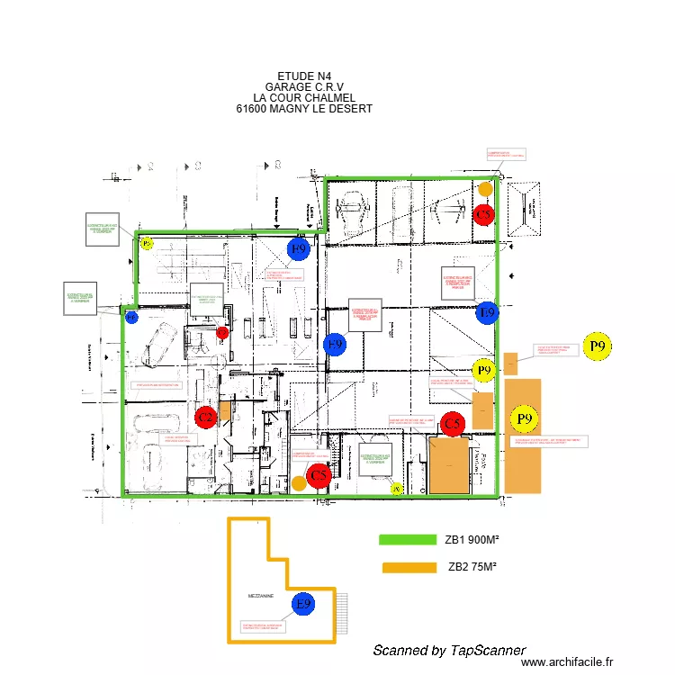 PLAN N4 GARAGE CRV. Plan de 2  et 966 m²