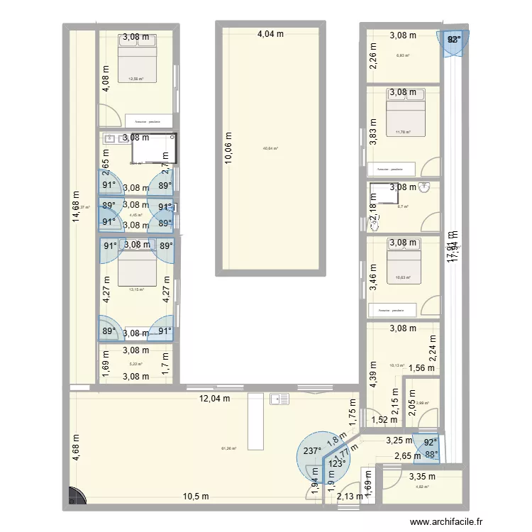 Projet V2. Plan de 16  et 230 m²