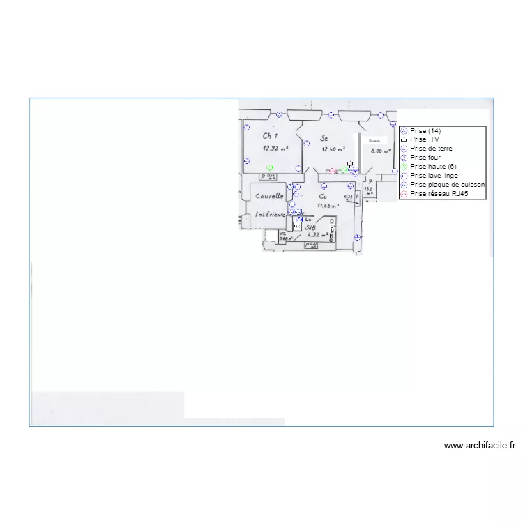 &eacute;lectricit&eacute; apt 2 Piccioni 2e gauche. Plan de 