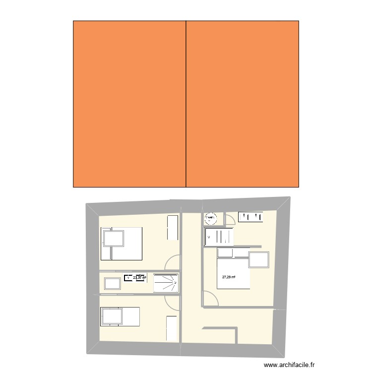 grange Rocher etage. Plan de 0 pièce et 0 m2