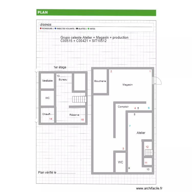 Grupo celeste production atelier magasin. Plan de 
