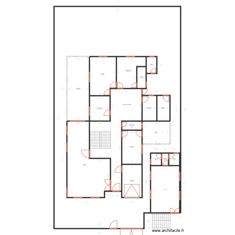 Plan Distribution villa 20x35 RDC 01. Plan de 