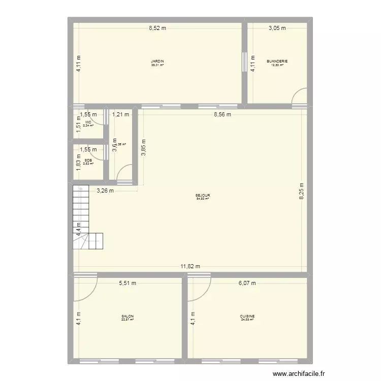 2 ETAGE. Plan de 8 Pièces et 189 m²