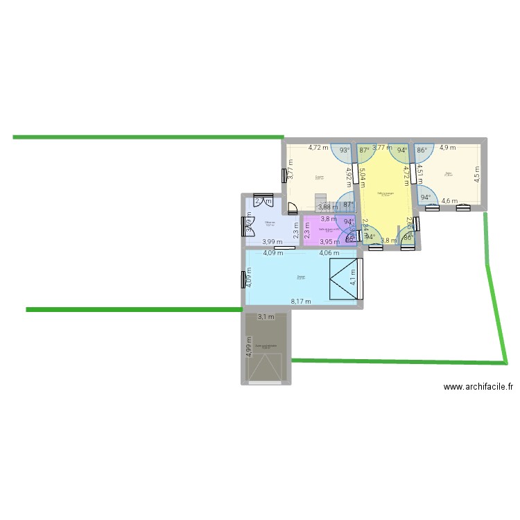 Projet 2025 garage SDB. Plan de 7 pièces et 144 m2